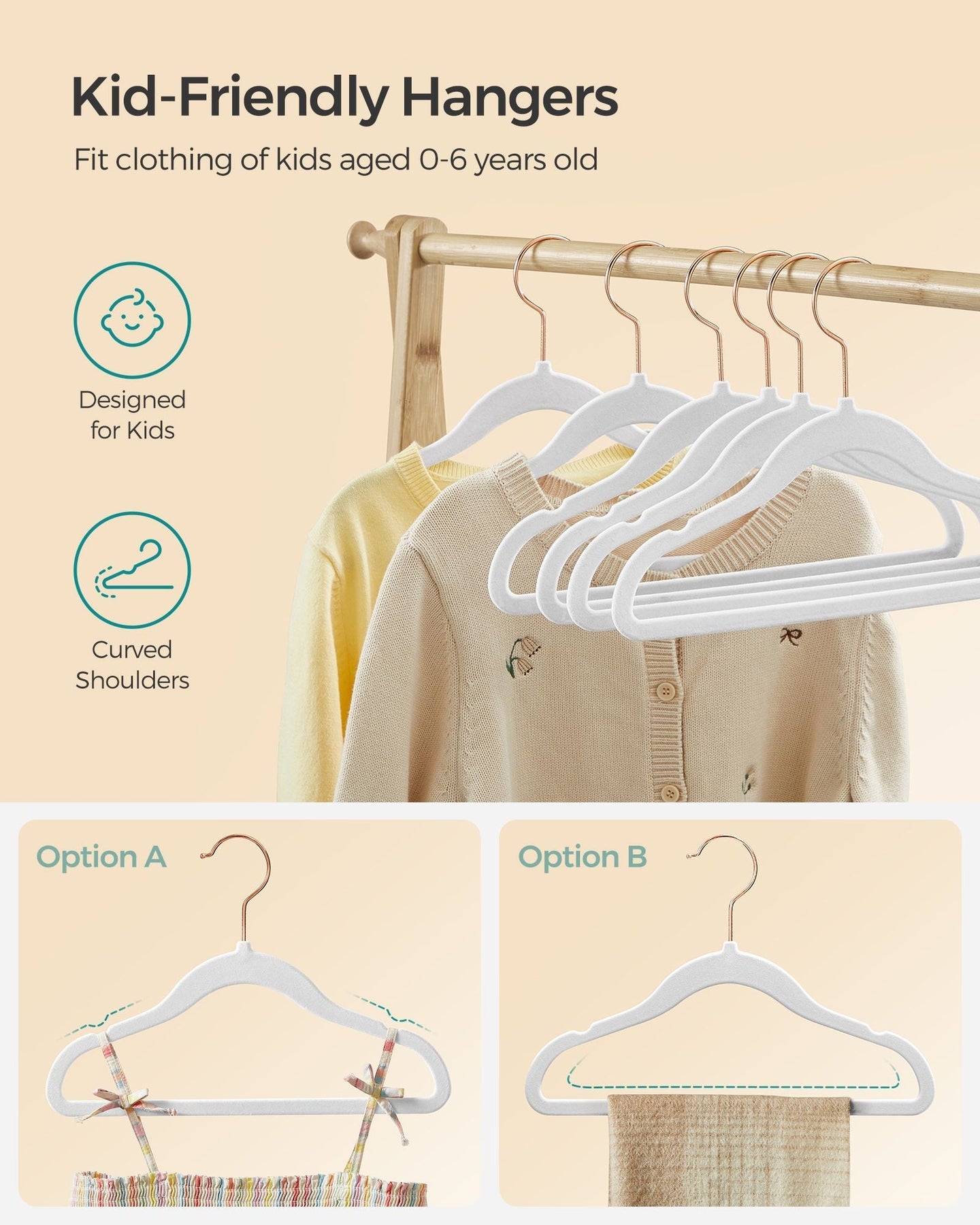 Pack of 30 Velvet Baby Hangers - Velvet - Cloud White - Non-Slip Design