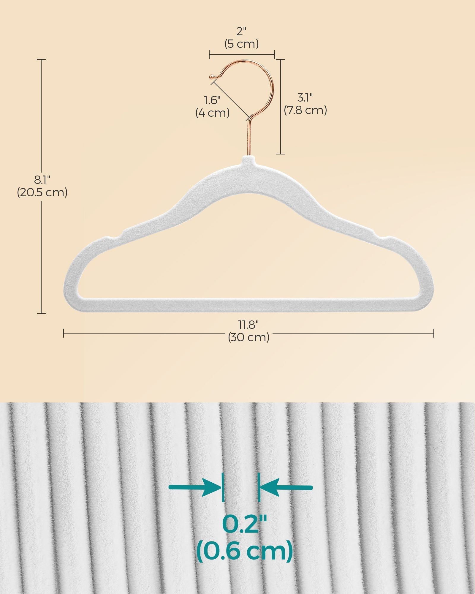 Pack of 30 Velvet Baby Hangers - Velvet - Cloud White - Non-Slip Design
