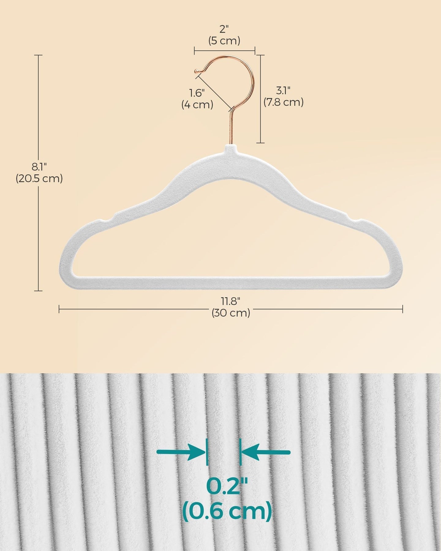 Pack of 30 Velvet Baby Hangers - Velvet - Cloud White - Non-Slip Design