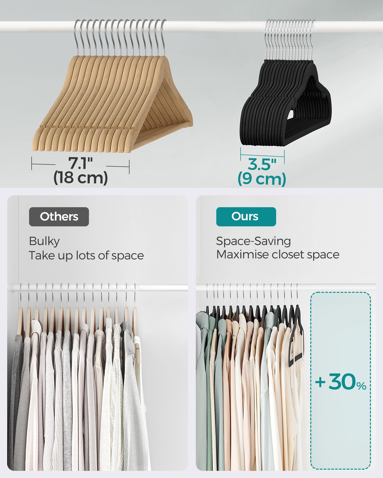 Velvet Hangers - Black - Non-Slip Design