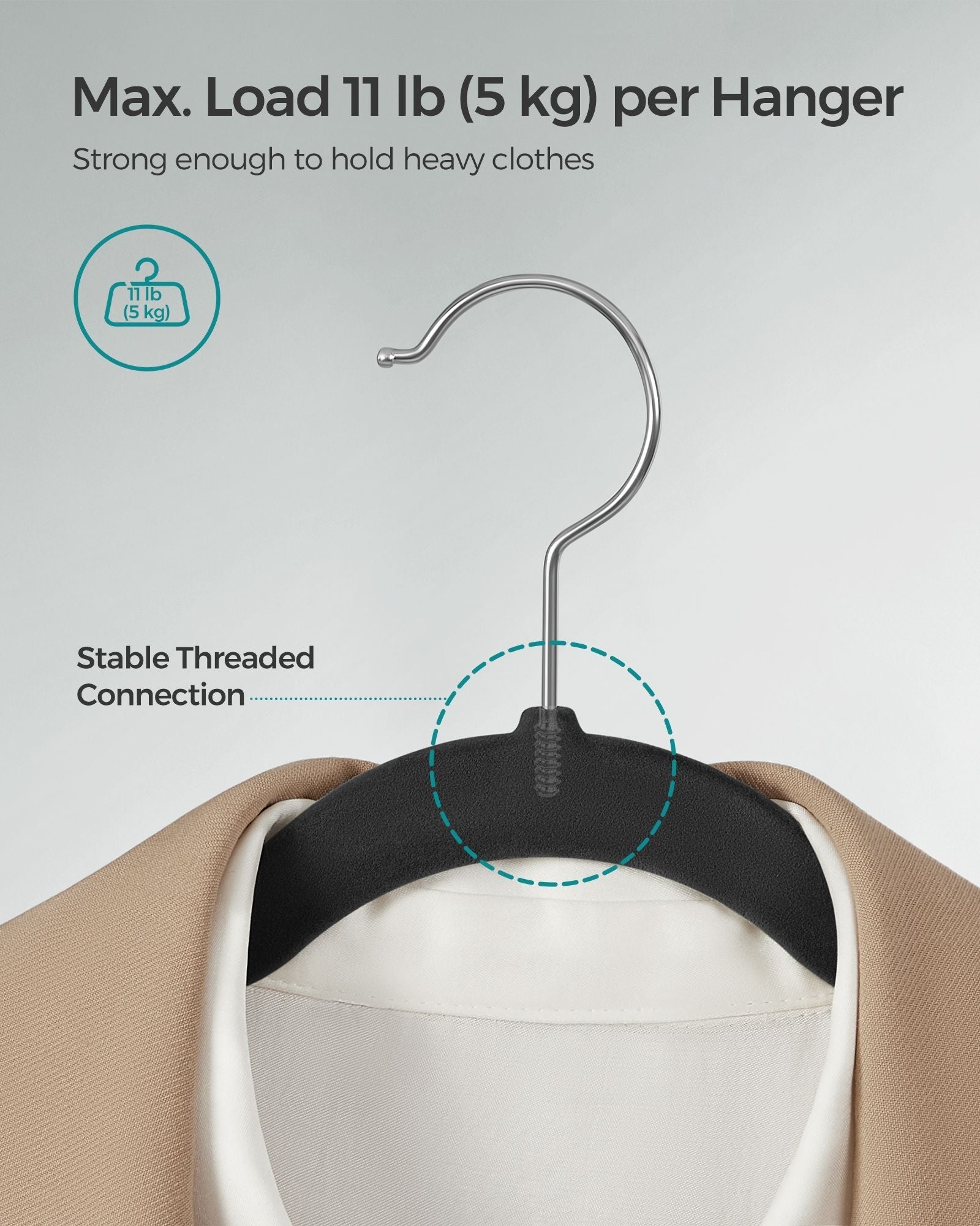 Velvet Hangers - Black - Non-Slip Design