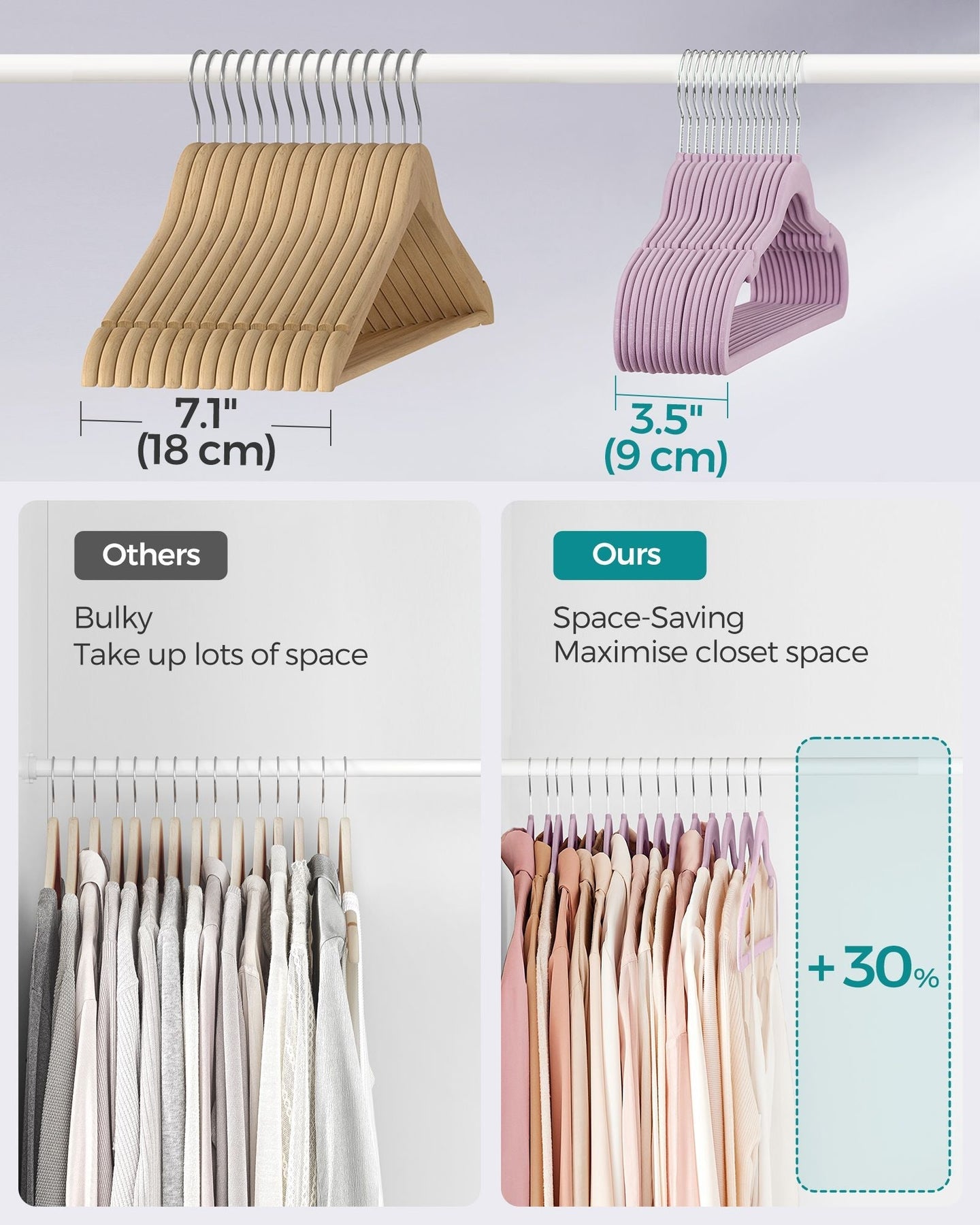 50-Pack Velvet Hangers - Velvet - Black - Non-Slip with Shoulder Notches and Trouser Bar