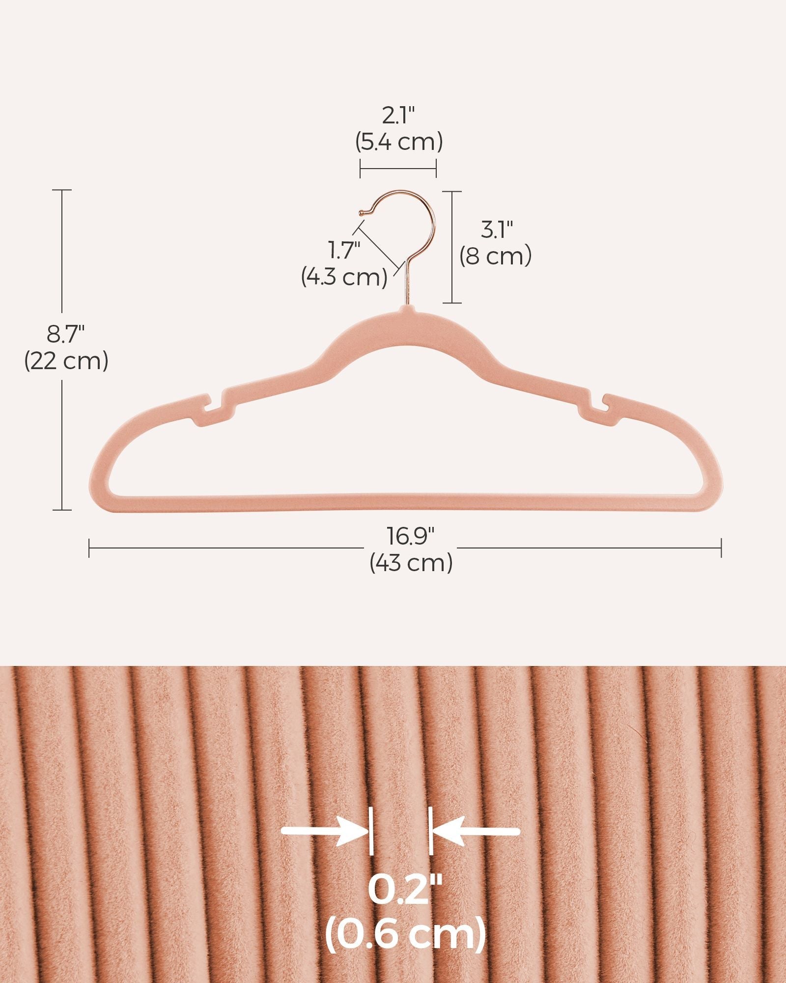 Clothes Hangers - Velvet - Black - Non-Slip with Shoulder Notches and Trouser Bar