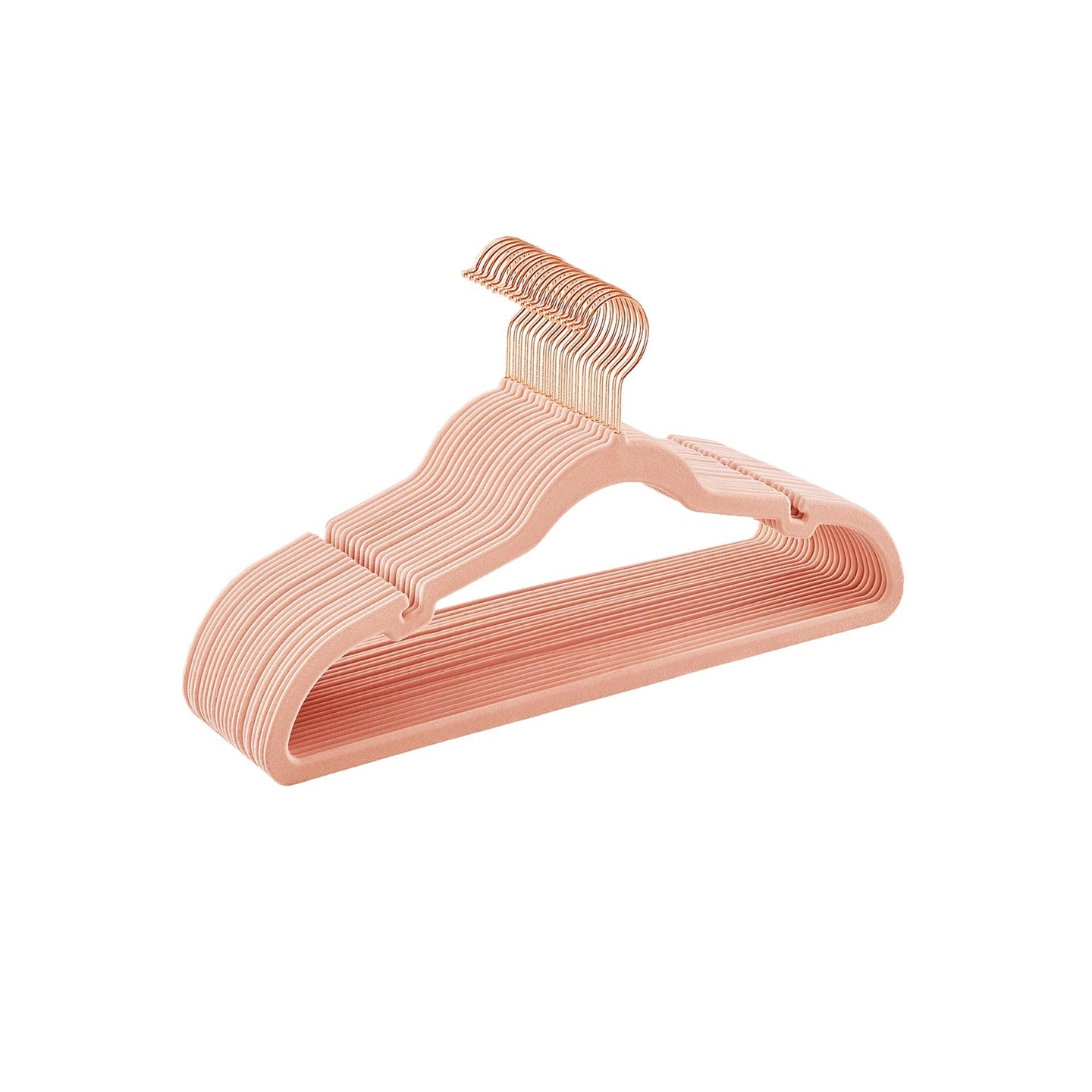 Velvet Hangers - 20-Pack - Jelly Pink - Non-Slip Design with Shoulder Notches and 360° Swivel Hook