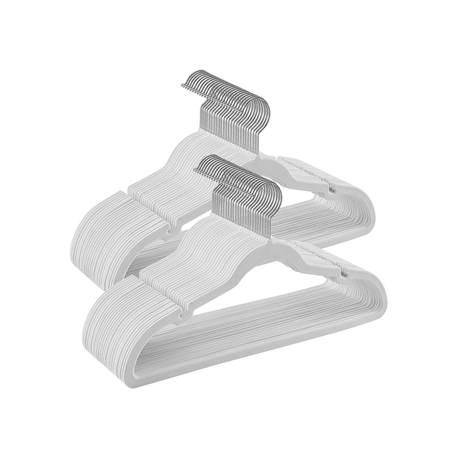 50-Pack Velvet Hangers - Classic White - Non-Slip Design with 360° Swivel Hook and Trouser Bar