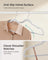 50-Pack Velvet Hangers - Classic White - Non-Slip Design with 360° Swivel Hook and Trouser Bar