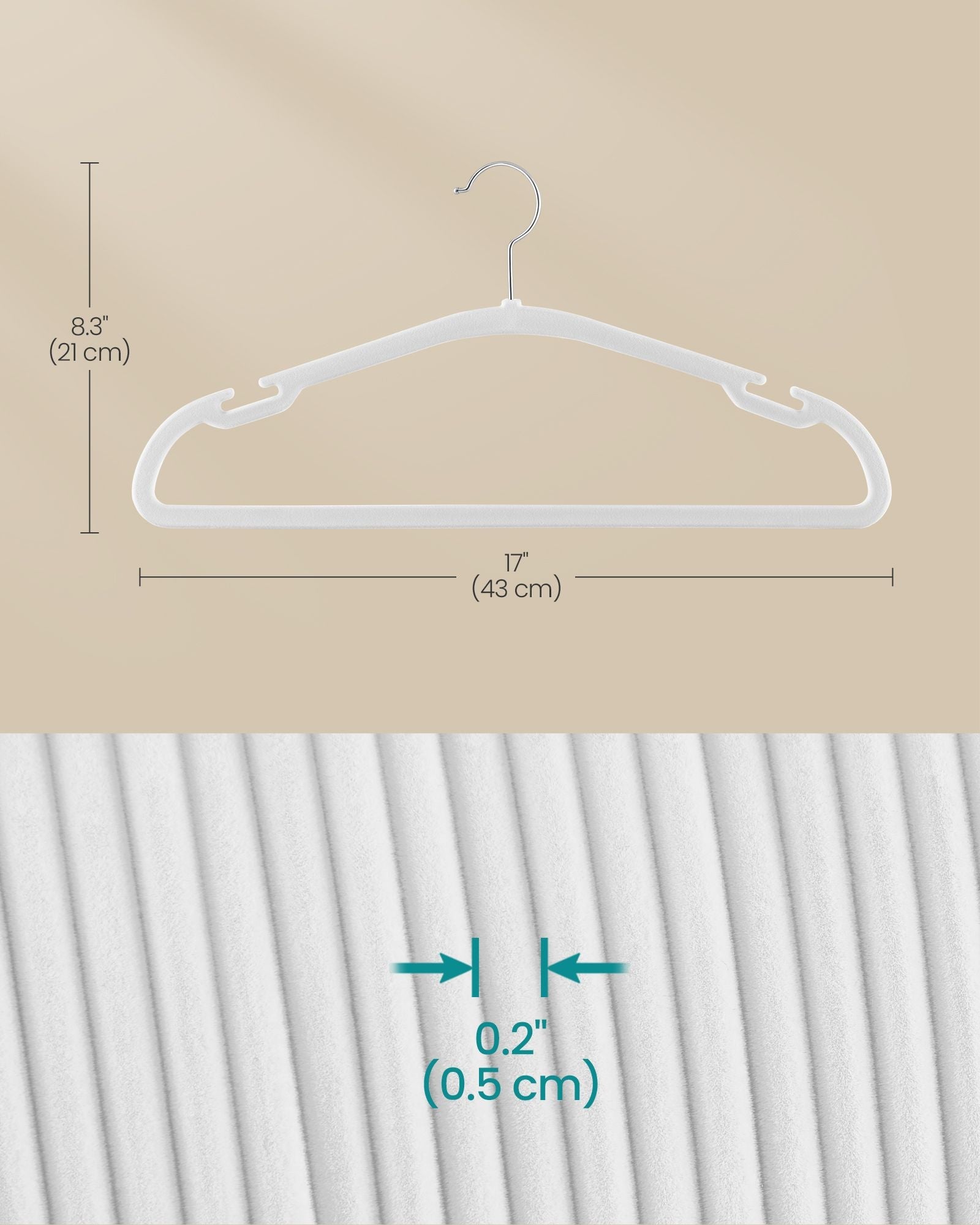 Velvet Hangers - Space Saving 50 Pack - Rose Gold - Non-Slip