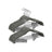 20-Pack Trouser Hangers - ABS Plastic and Nylon Velvet - Grey