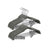 20-Pack Trouser Hangers - ABS Plastic and Nylon Velvet - Grey