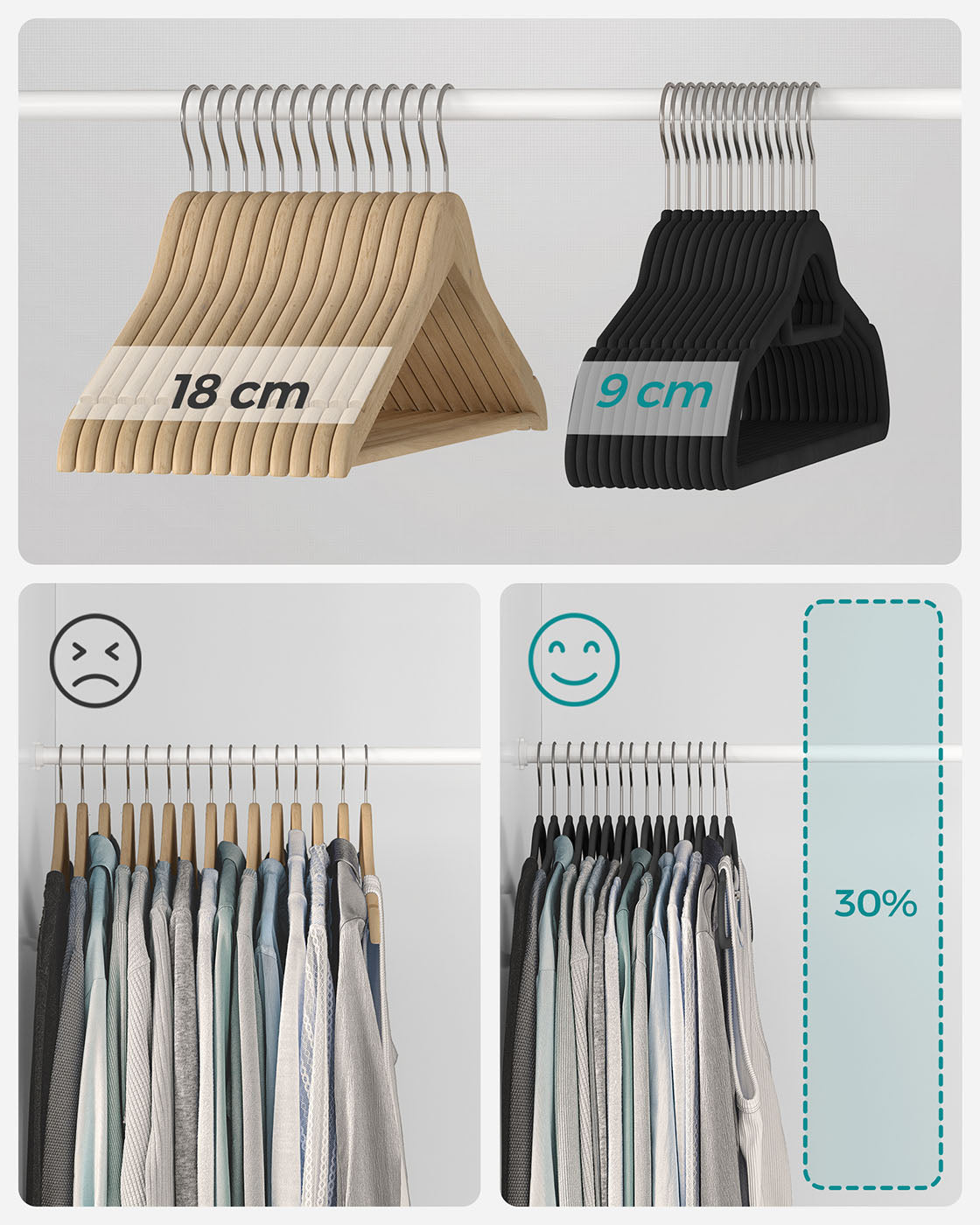 Velvet Hangers - Velvet - Black - Ultra Thin Non-Slip Design with 360 Degree Swivel Hook