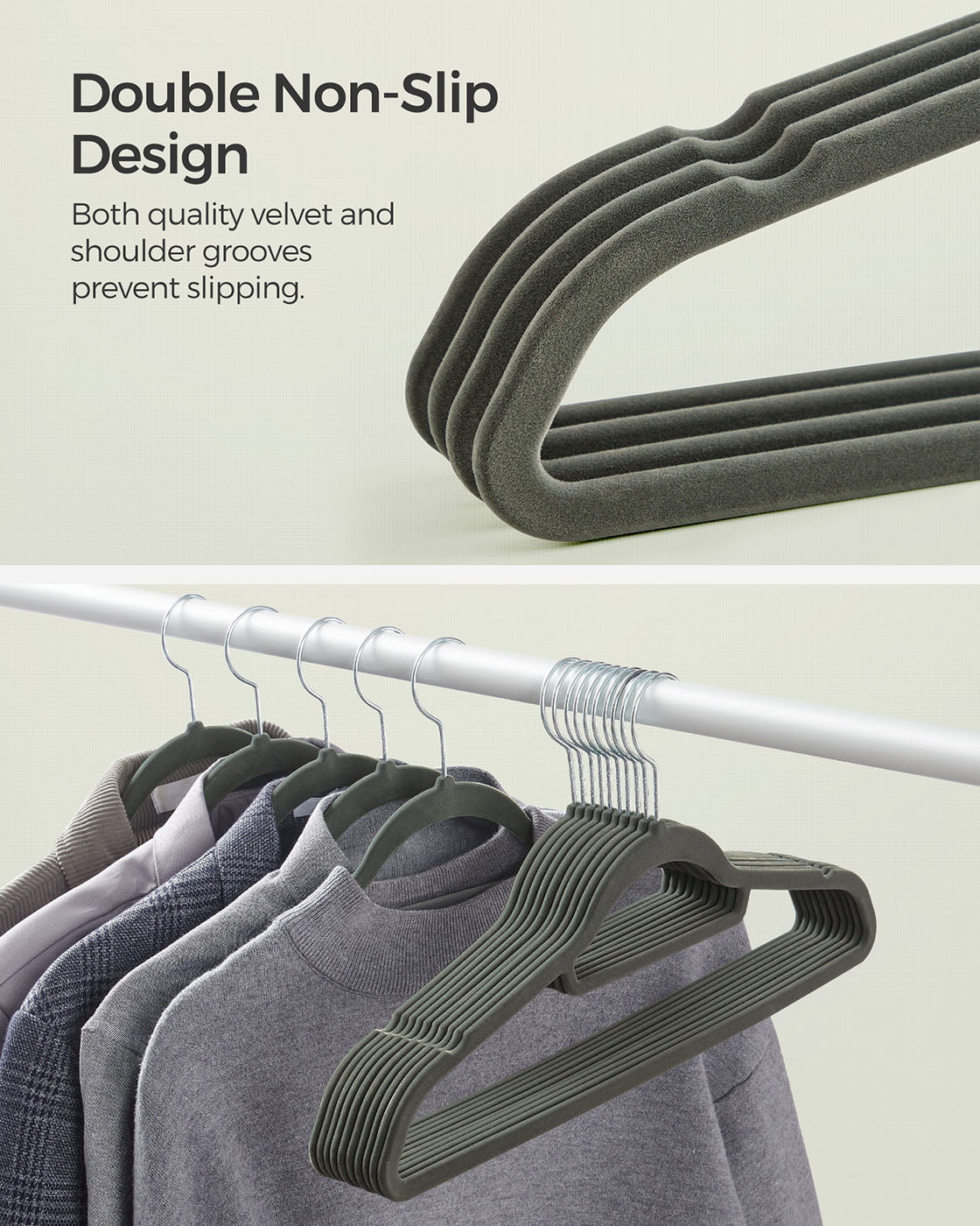 Velvet Hangers - 20 Pack - Velvet - Black - Ultra Thin Non-Slip Design with Tie Organizer and 360-Degree Swivel Hook