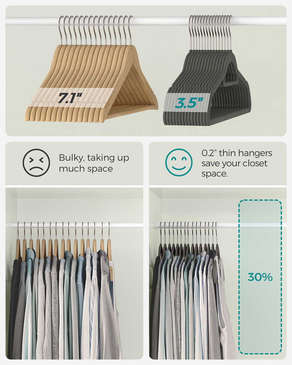 Velvet Hangers - 20 Pack - Velvet - Black - Ultra Thin Non-Slip Design with Tie Organizer and 360-Degree Swivel Hook