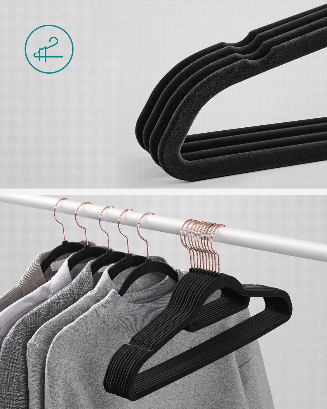 Clothes Hanger - Velvet - Light Pink - Non-Slip