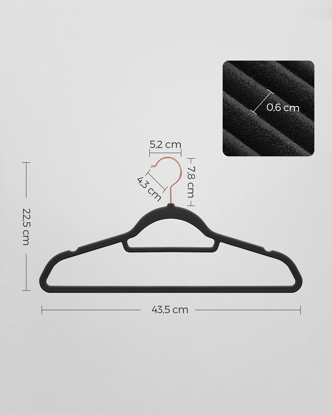 Clothes Hanger - Velvet - Light Pink - Non-Slip
