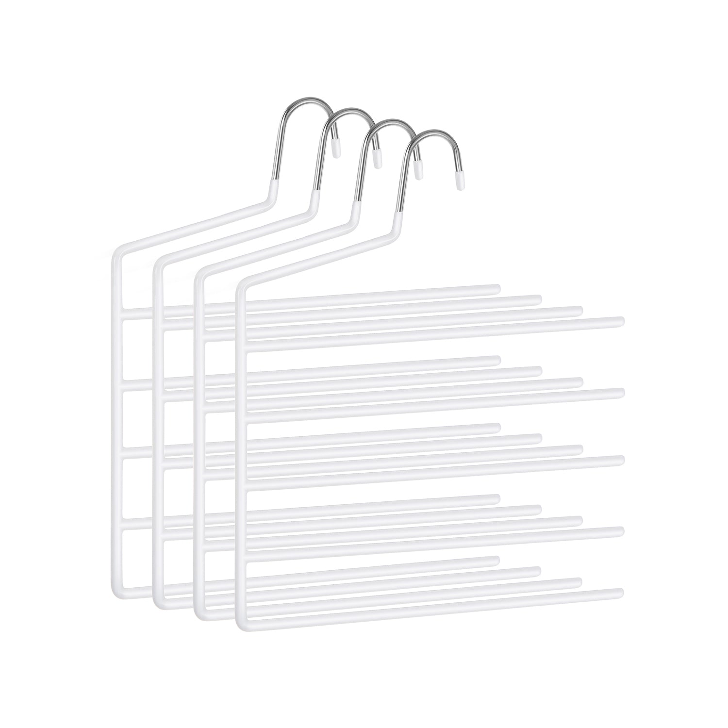Set of 4 Non-Slip Trousers Hangers - Metal - Black