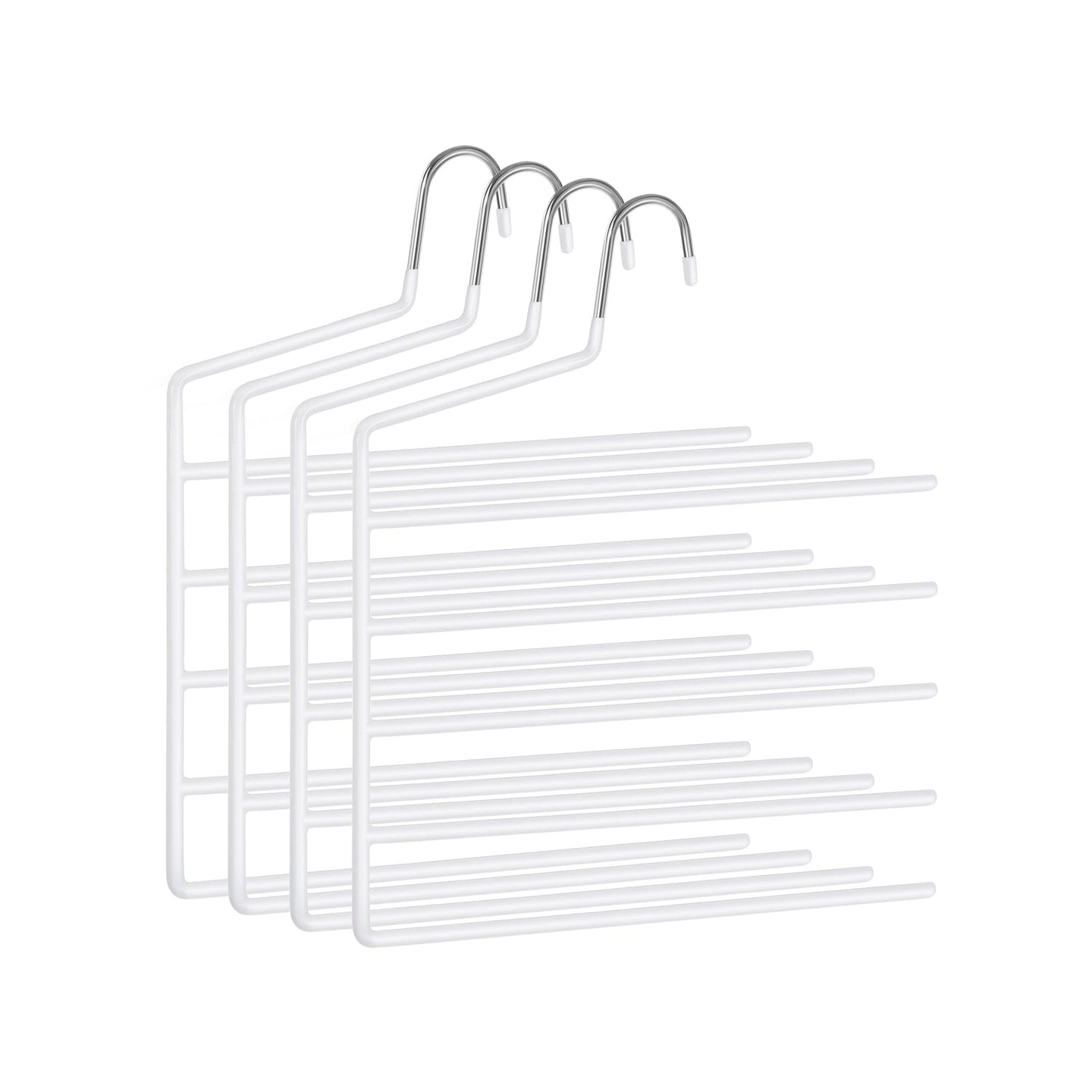 Set of 4 Non-Slip Trousers Hangers - Metal - Black