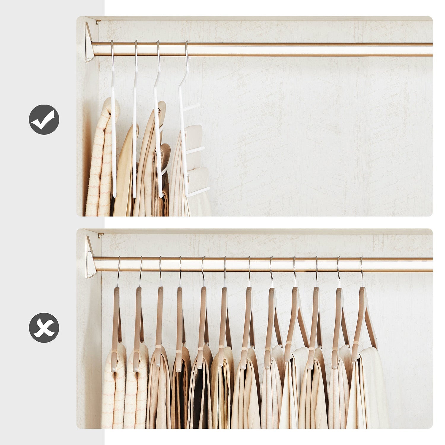 Set of 4 Non-Slip Trousers Hangers - Metal - Black