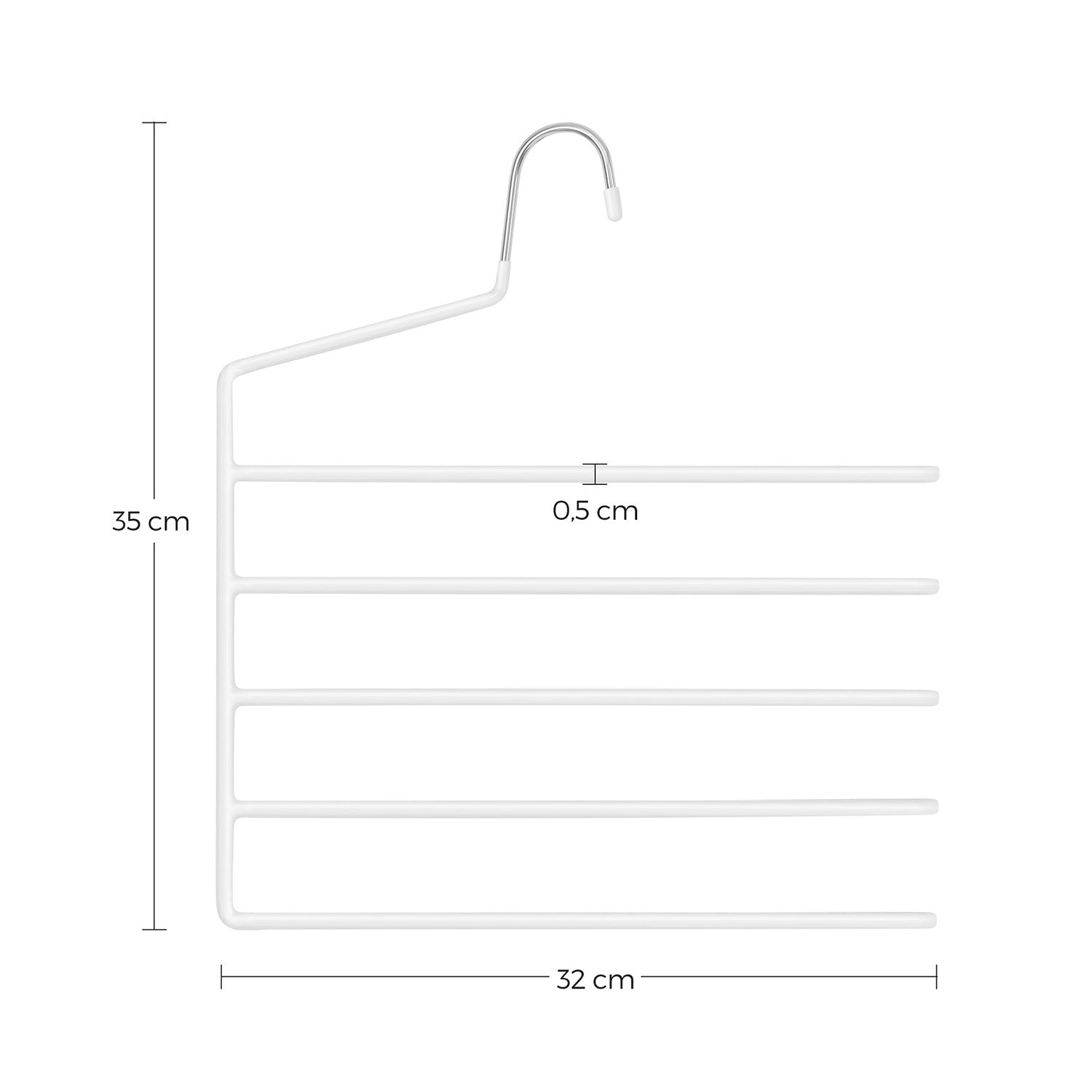 Set of 4 Non-Slip Trousers Hangers - Metal - Black
