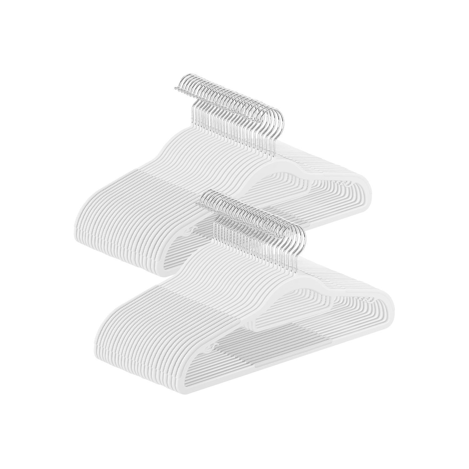 Pack of 50 Heavy Duty Plastic Hangers - White - Non-Slip Design
