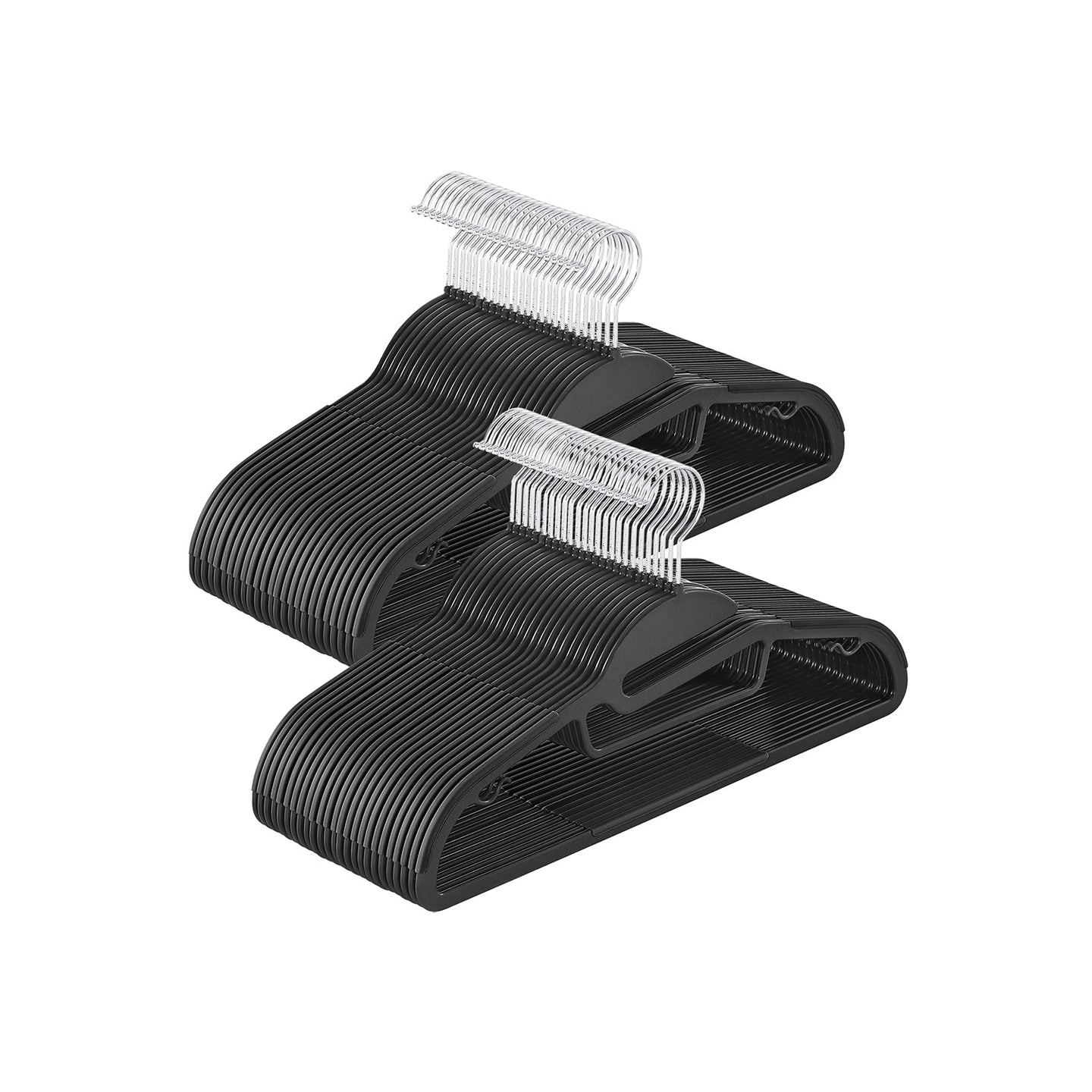 Plastic Hangers - 50-Pack - Plastic - Black - Space-Saving Non-Slip Design