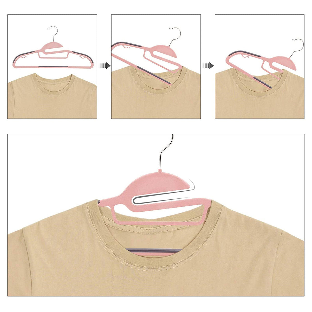 50-Pack Plastic Clothes Hangers - Grey - Thin Space Saving Design with Swivel Hook