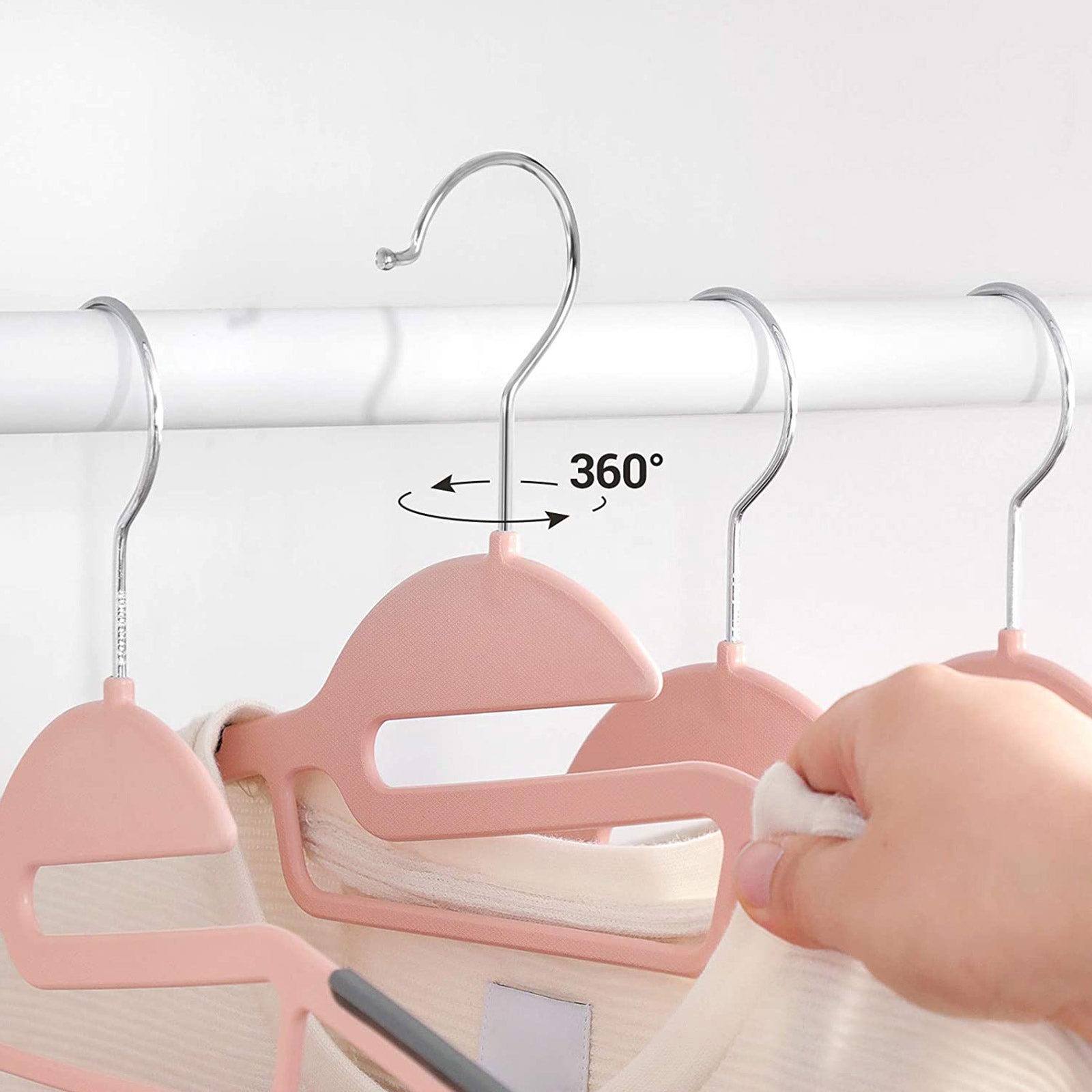 50-Pack Plastic Clothes Hangers - Grey - Thin Space Saving Design with Swivel Hook