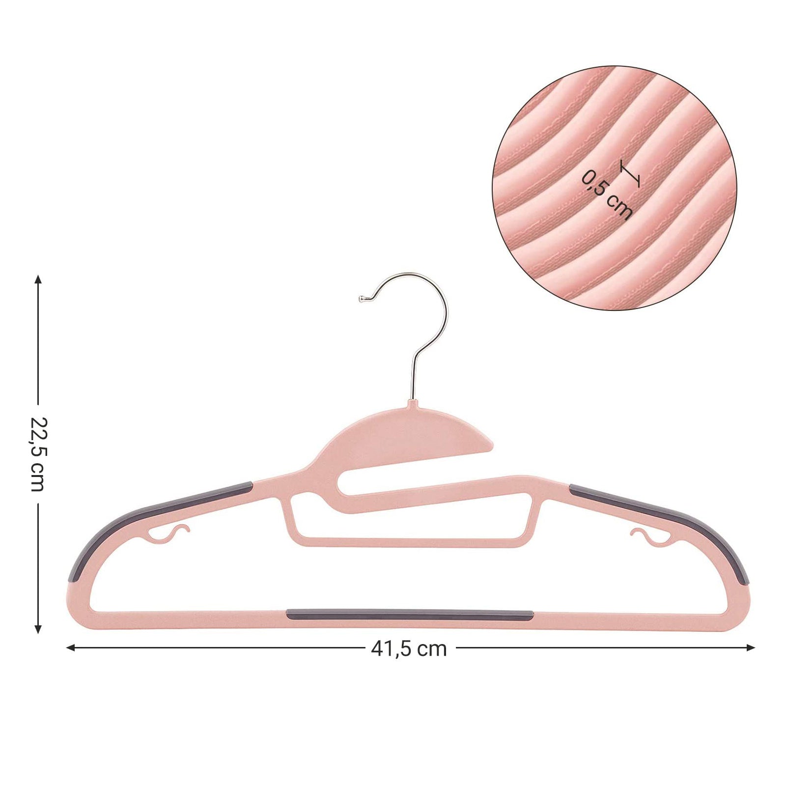 50-Pack Plastic Clothes Hangers - Grey - Thin Space Saving Design with Swivel Hook