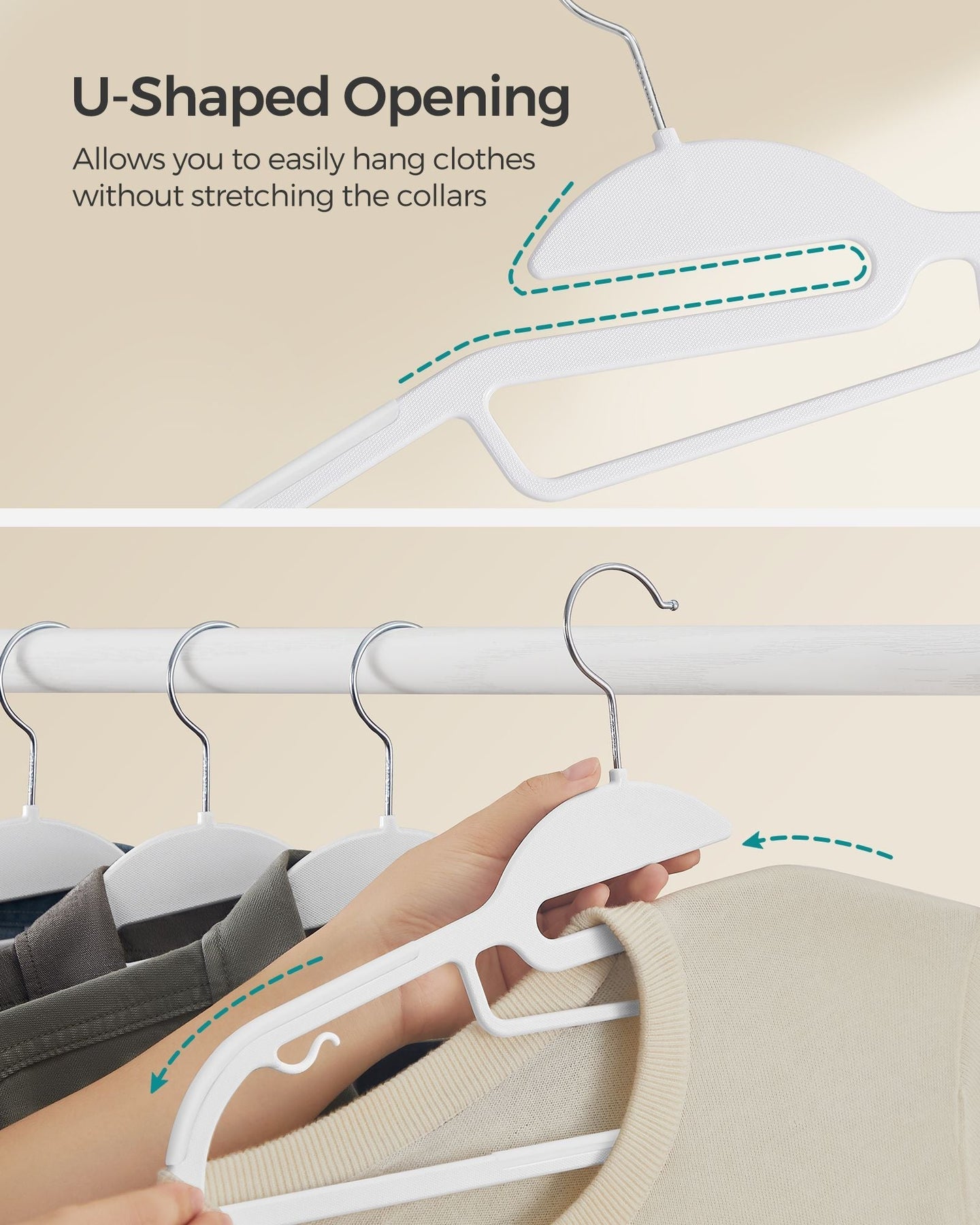Plastic Hangers - White - Non-Slip