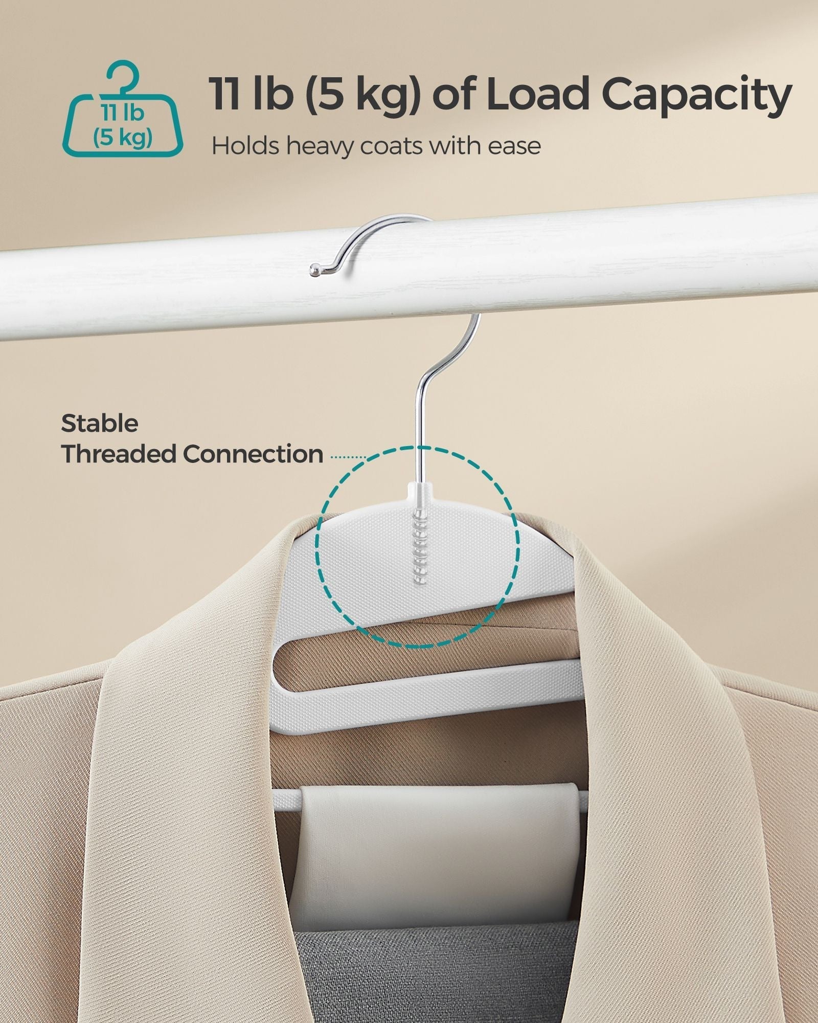 Plastic Hangers - White - Non-Slip