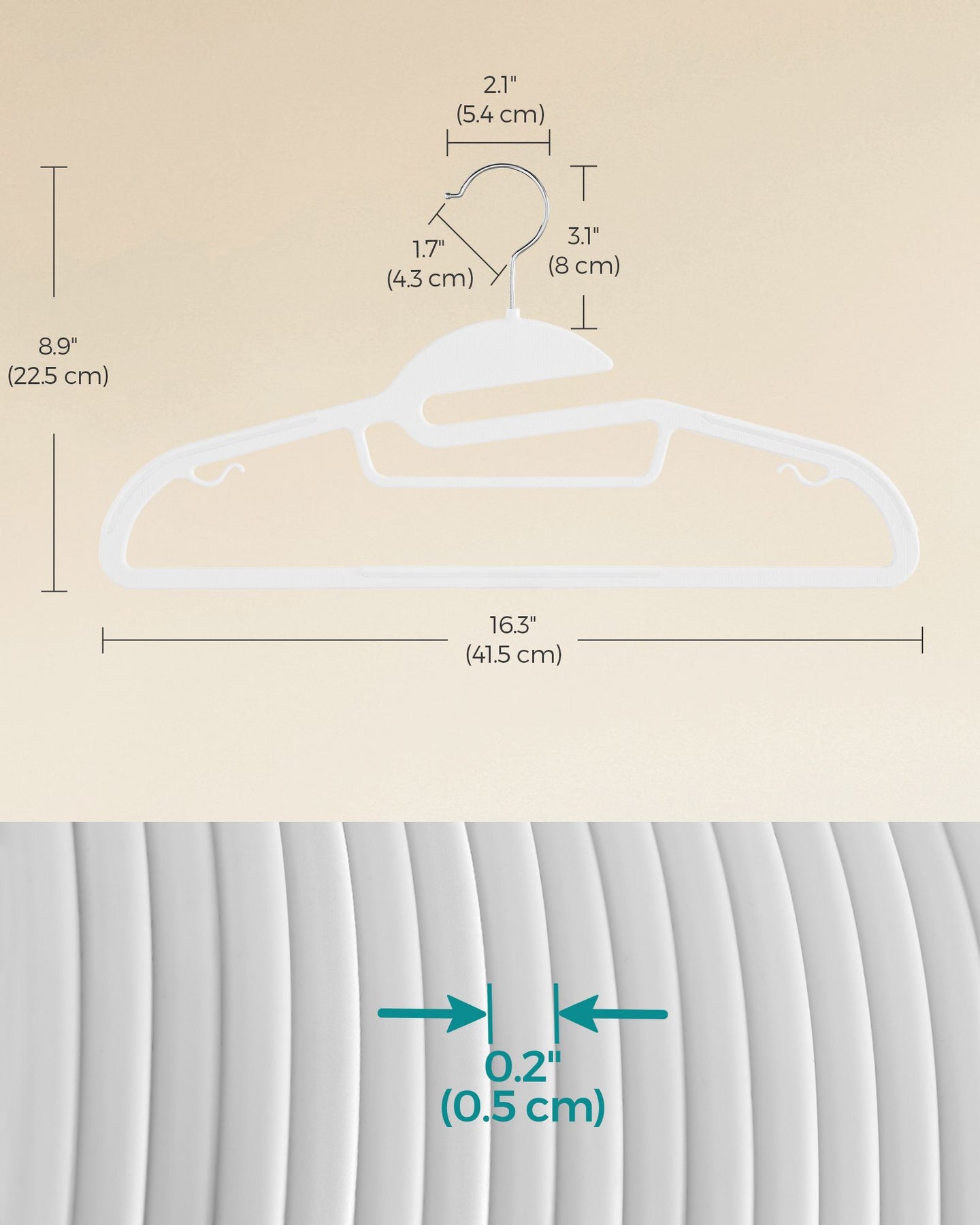 Plastic Hangers - White - Non-Slip