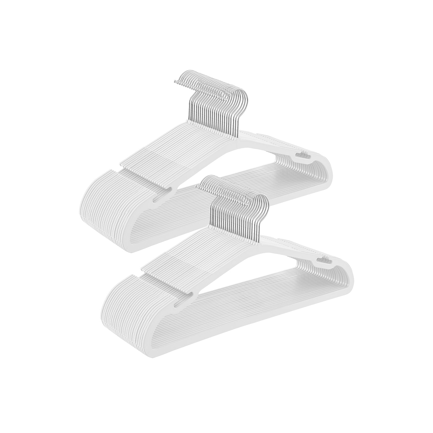 Pack of 50 Heavy-Duty Plastic Hangers - 360° Swivel Hook - Cloud White