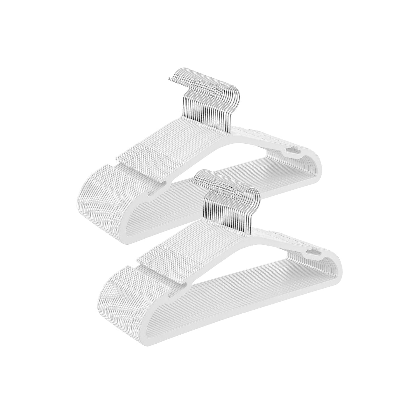 Pack of 50 Heavy-Duty Plastic Hangers - 360° Swivel Hook - Cloud White