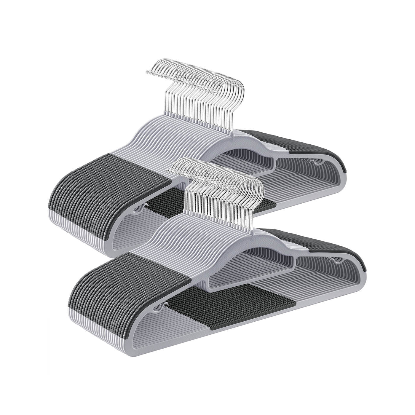 Heavy Duty Plastic Hangers - Grey - Non-Slip Design