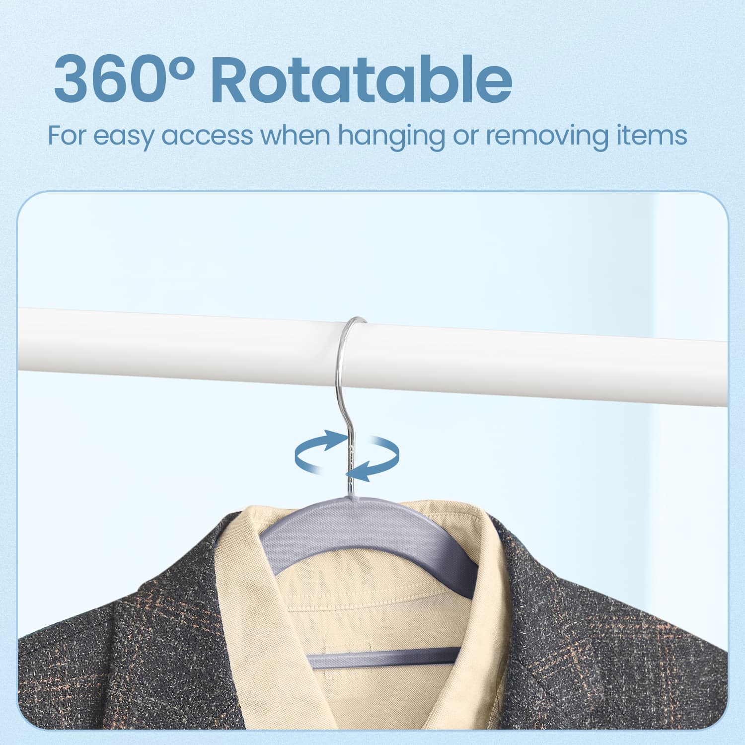 Coat Hangers - Heavy-Duty Plastic - Light and Dark Grey - Non-Slip
