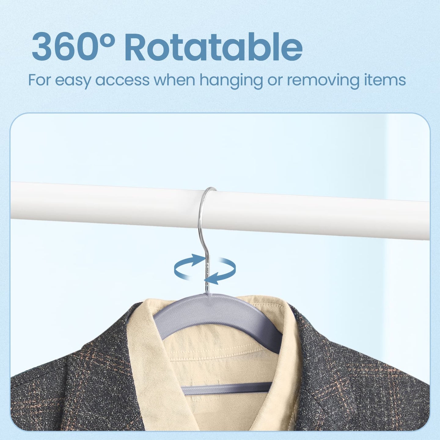 Coat Hangers - Heavy-Duty Plastic - Light and Dark Grey - Non-Slip