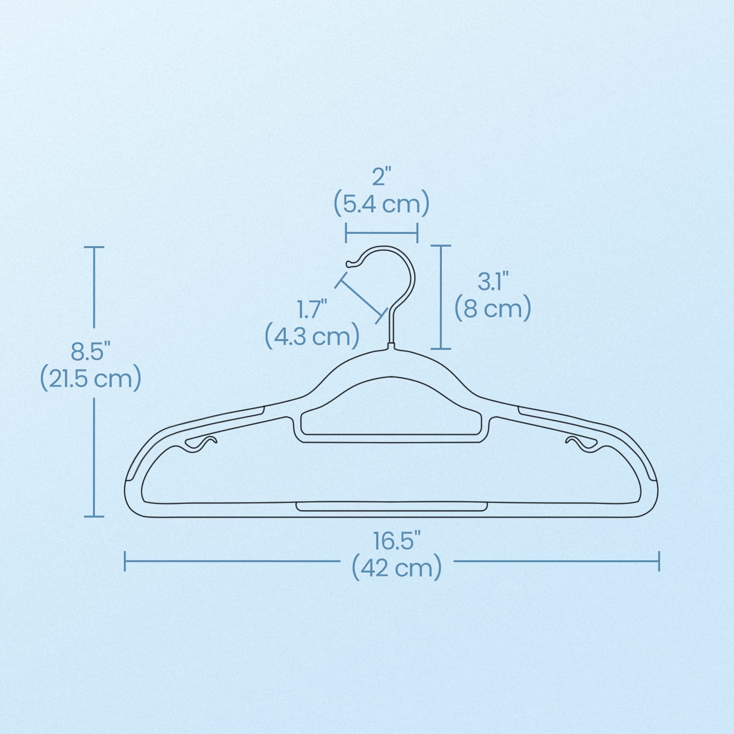 Coat Hangers - Heavy-Duty Plastic - Light and Dark Grey - Non-Slip