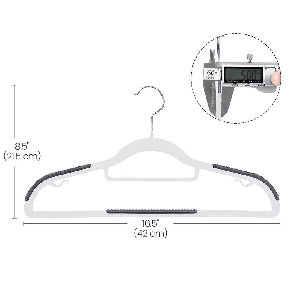Heavy-Duty Plastic Clothes Hangers - 360° Swivel Hooks - Light and Dark Grey - Non-Slip Grip