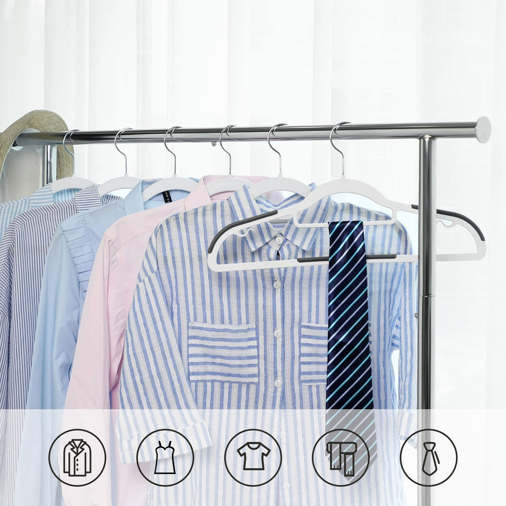 Heavy-Duty Plastic Clothes Hangers - 360° Swivel Hooks - Light and Dark Grey - Non-Slip Grip