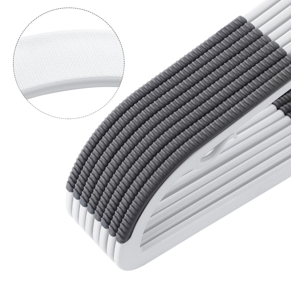 Heavy-Duty Plastic Clothes Hangers - 360° Swivel Hooks - Light and Dark Grey - Non-Slip Grip