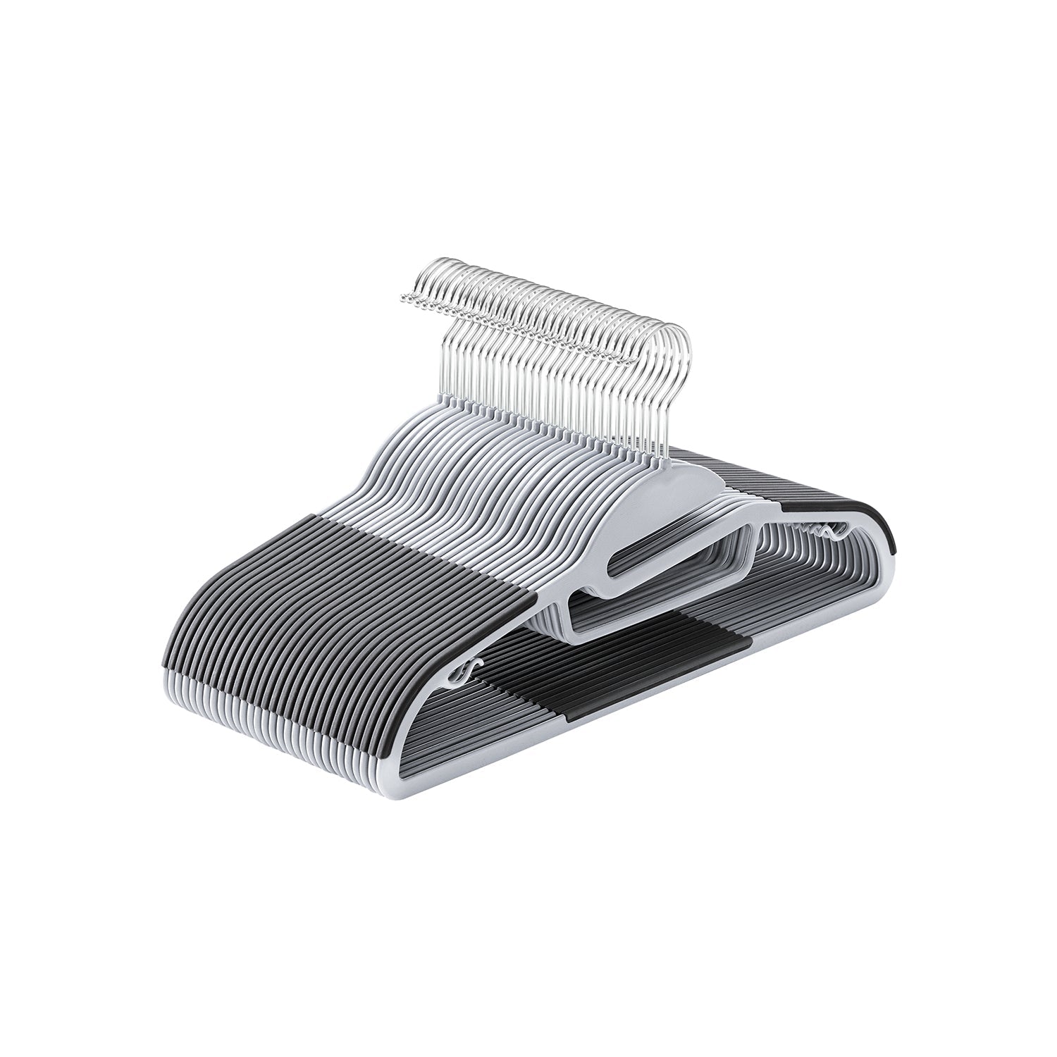 Plastic Coat Hangers - Plastic - Grey - Space-Saving Non-Slip Design