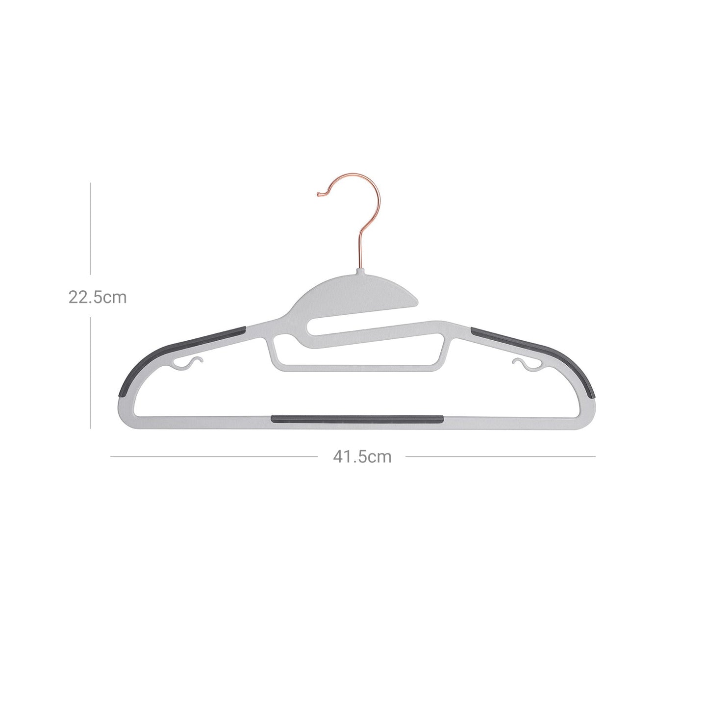 Coat Hangers - Plastic - Gray - Non-Slip