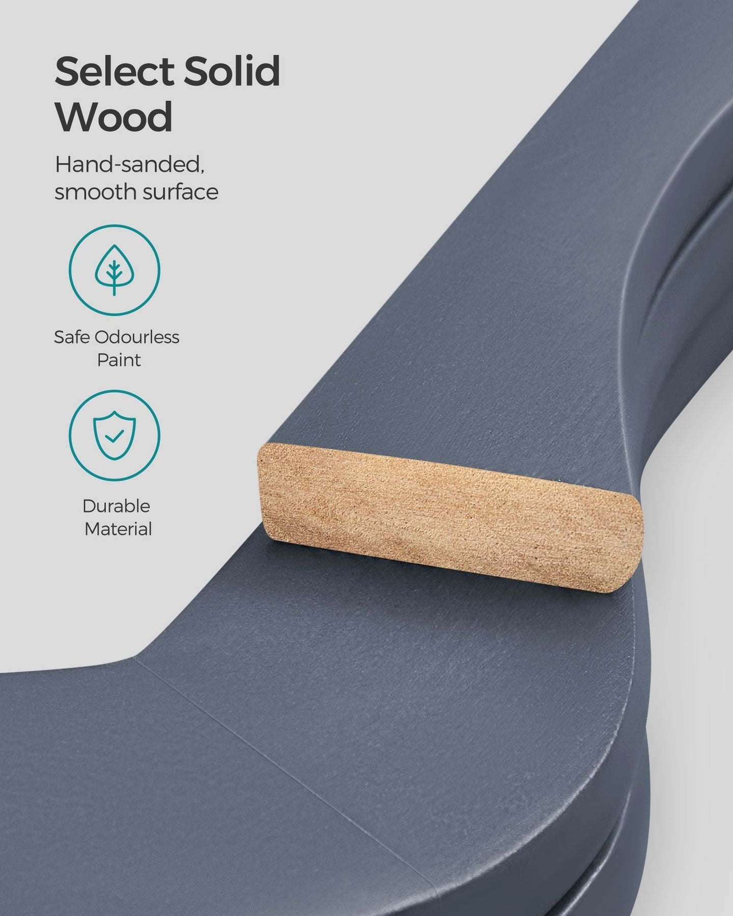 Wooden Hangers - Maple Wood - Lead Grey and Silver - Set of 20 with Shoulder Notches and Anti-Slip Trousers Bar