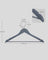 Wooden Hangers - Maple Wood - Lead Grey and Silver - Set of 20 with Shoulder Notches and Anti-Slip Trousers Bar