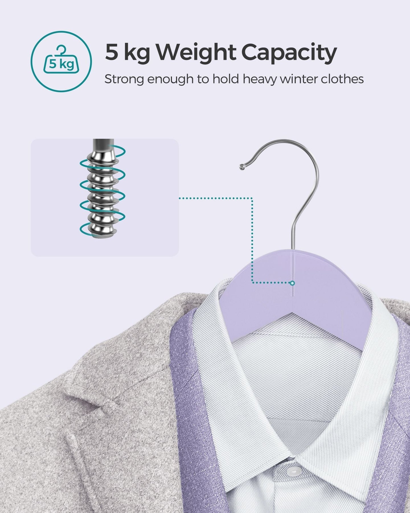 Wooden Coat Hangers - Maple Wood - Light Purple and Silver - 360° Swivel Hook with Shoulder Notches and Anti-Slip Trousers Bar