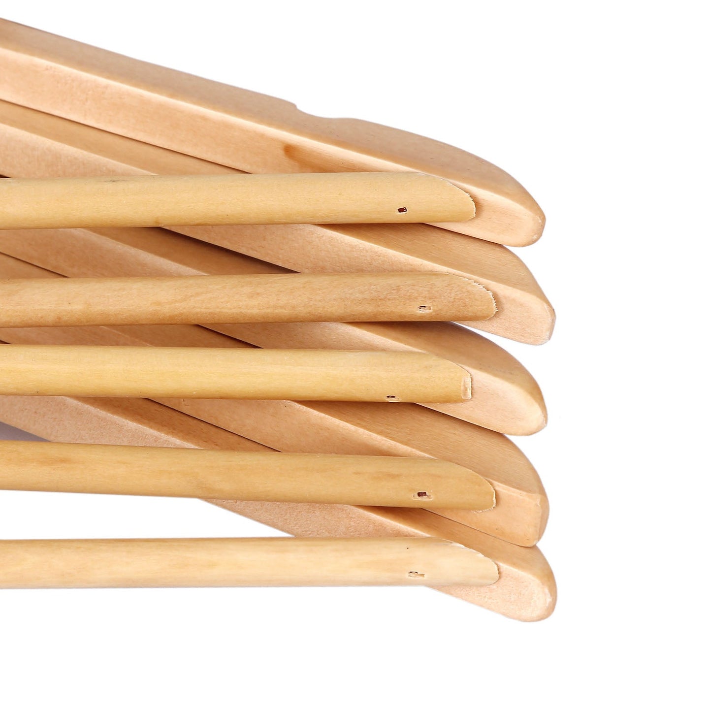 Wooden Coat Hangers - Maple Wood - Natural - Set of 20 with Trouser Bar for Children