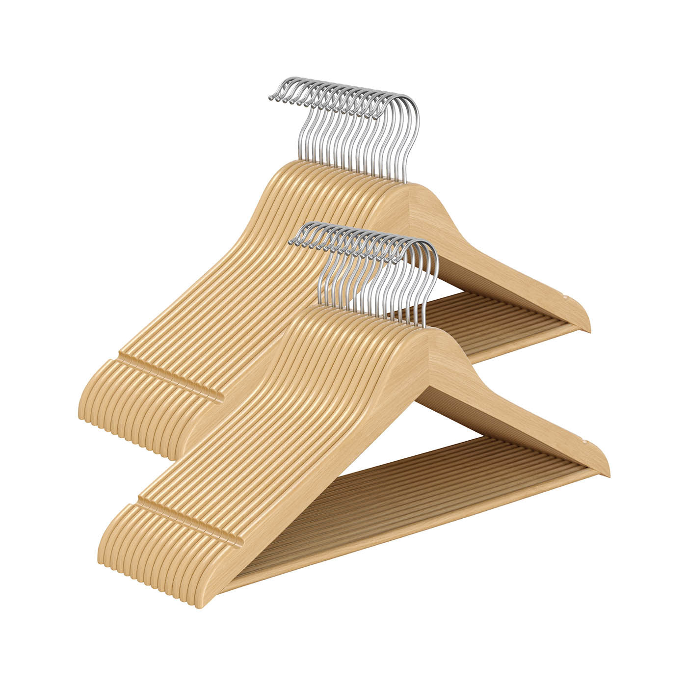 Wooden Hangers - Natural Beige - Solid Birch