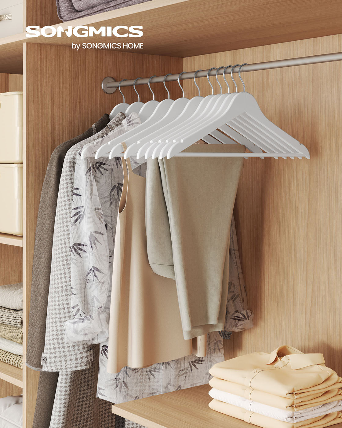 Wooden Hangers - Cloud White - Solid Birch