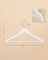 Wooden Hangers - Wood - White - Pack of 50 with Anti-Slip Sleeve and Metal Hook