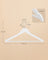 Wooden Clothes Hangers - Wood - White - Pack of 50 with Metal Hook and Anti-Slip Sleeve