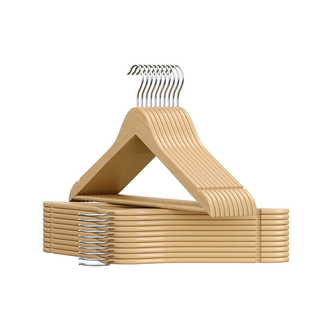 Wooden Hangers - Natural Beige - Solid Birch